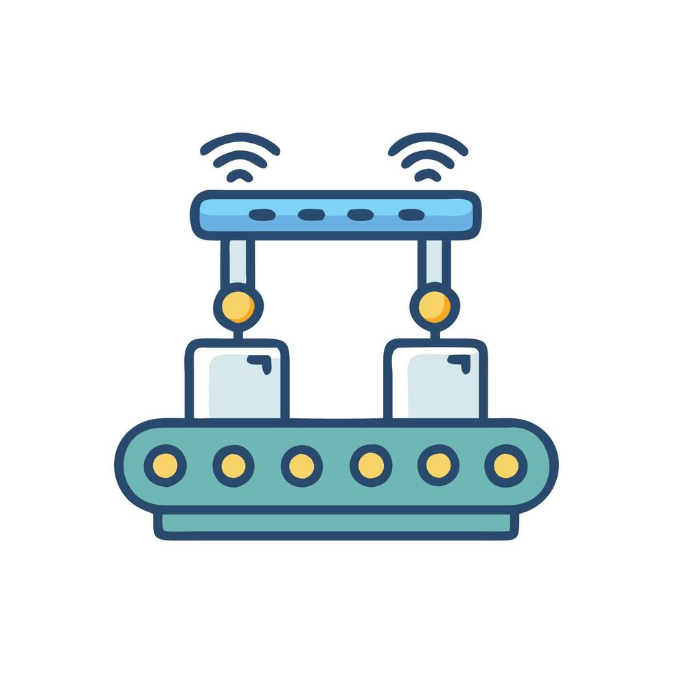 Innovative Smart Assembly Line Concept vector