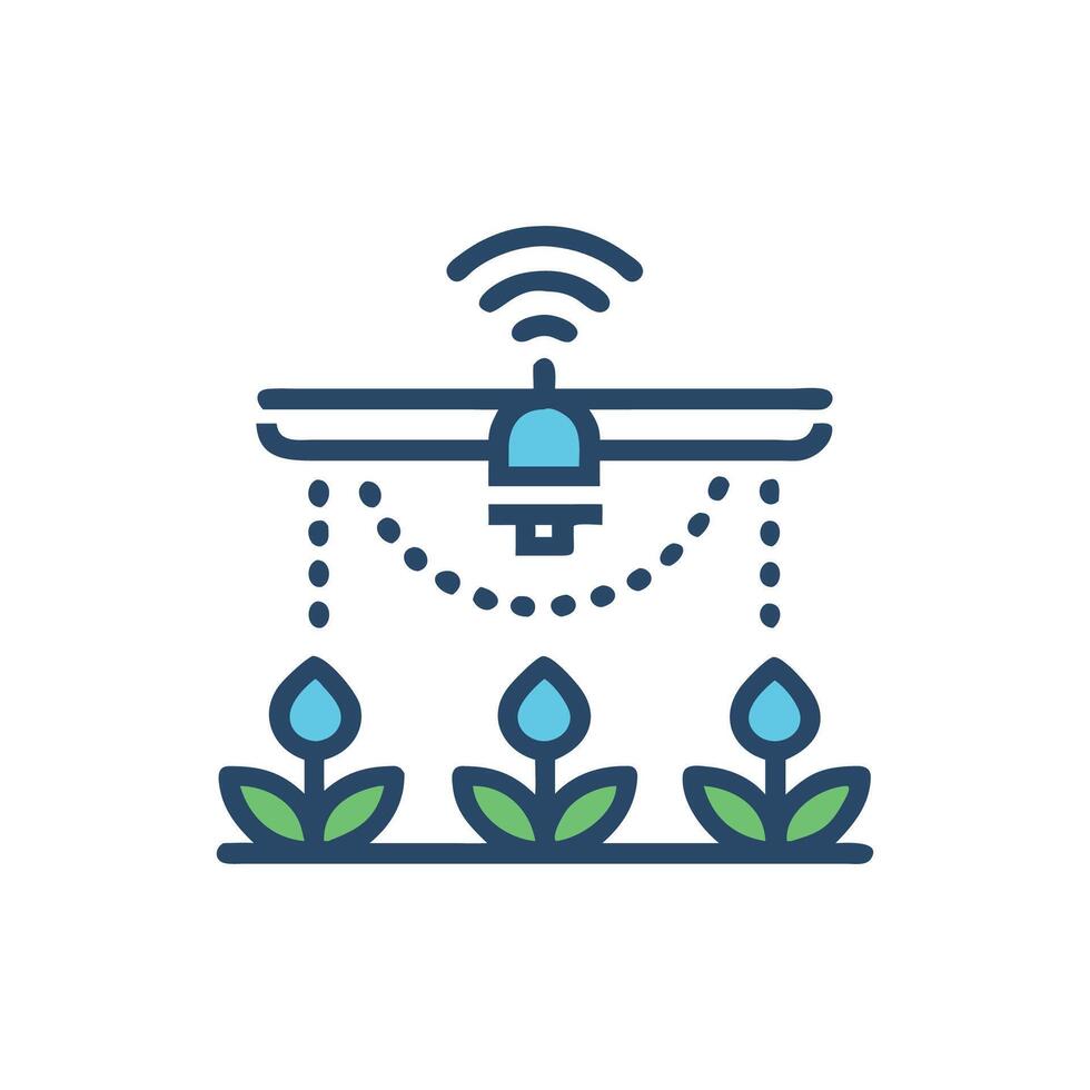 Dynamic Smart Irrigation System Icon Design vector