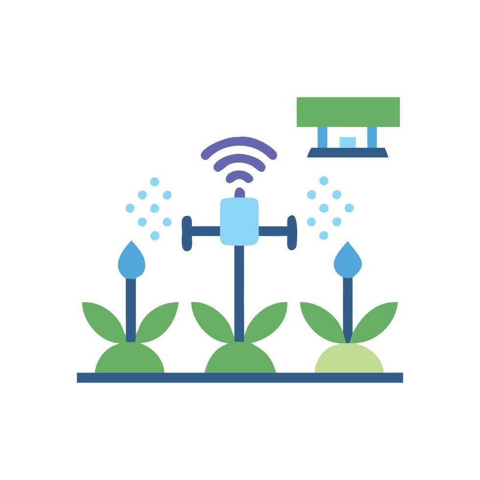 Modern Smart Irrigation System Icon for Efficiency vector