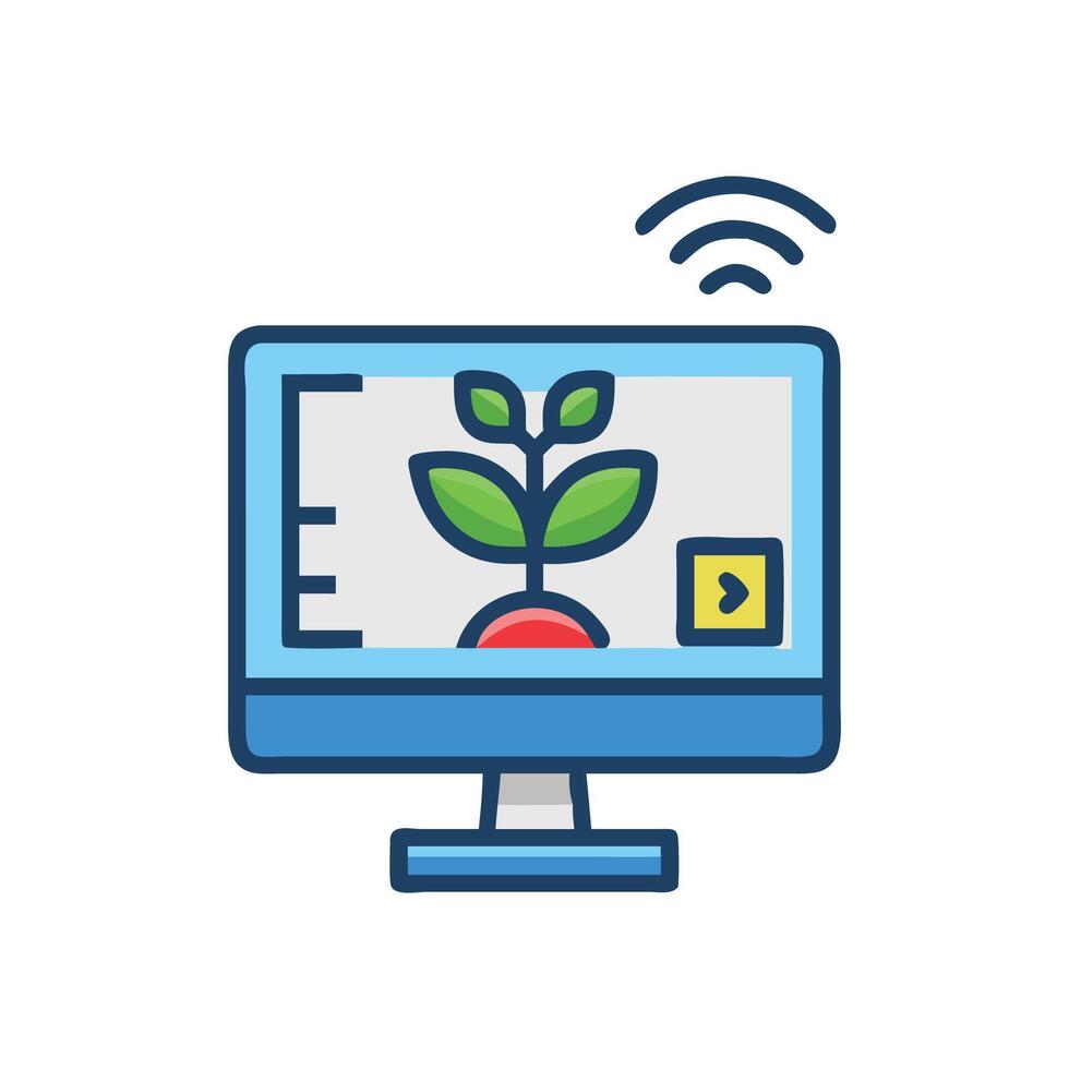 Innovative Smart Plant Monitor Design vector