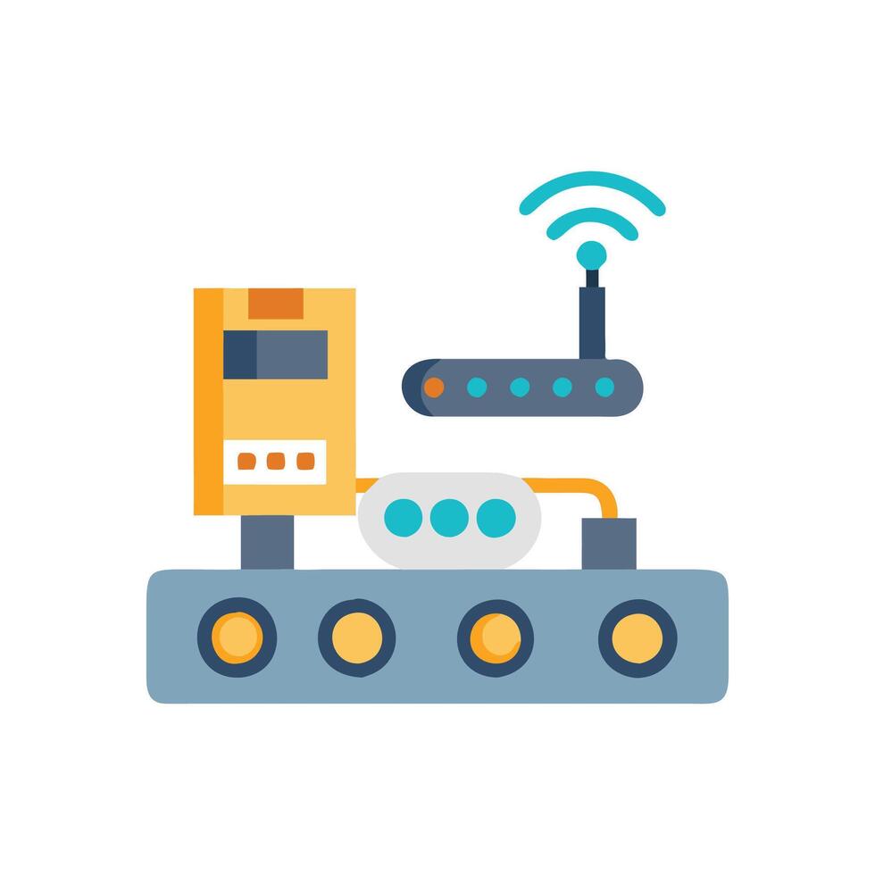 Innovative Smart Production Line Concept vector