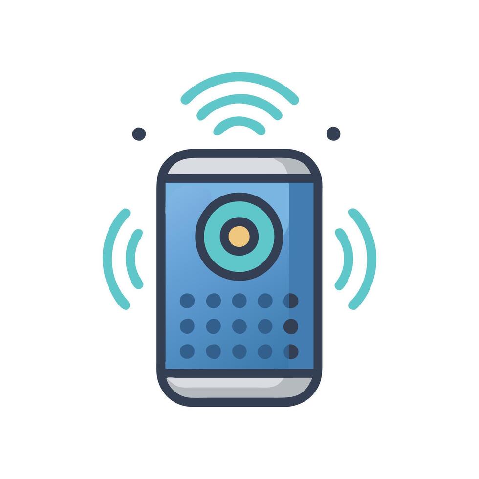 Compact Smart Speaker for Home Automation vector