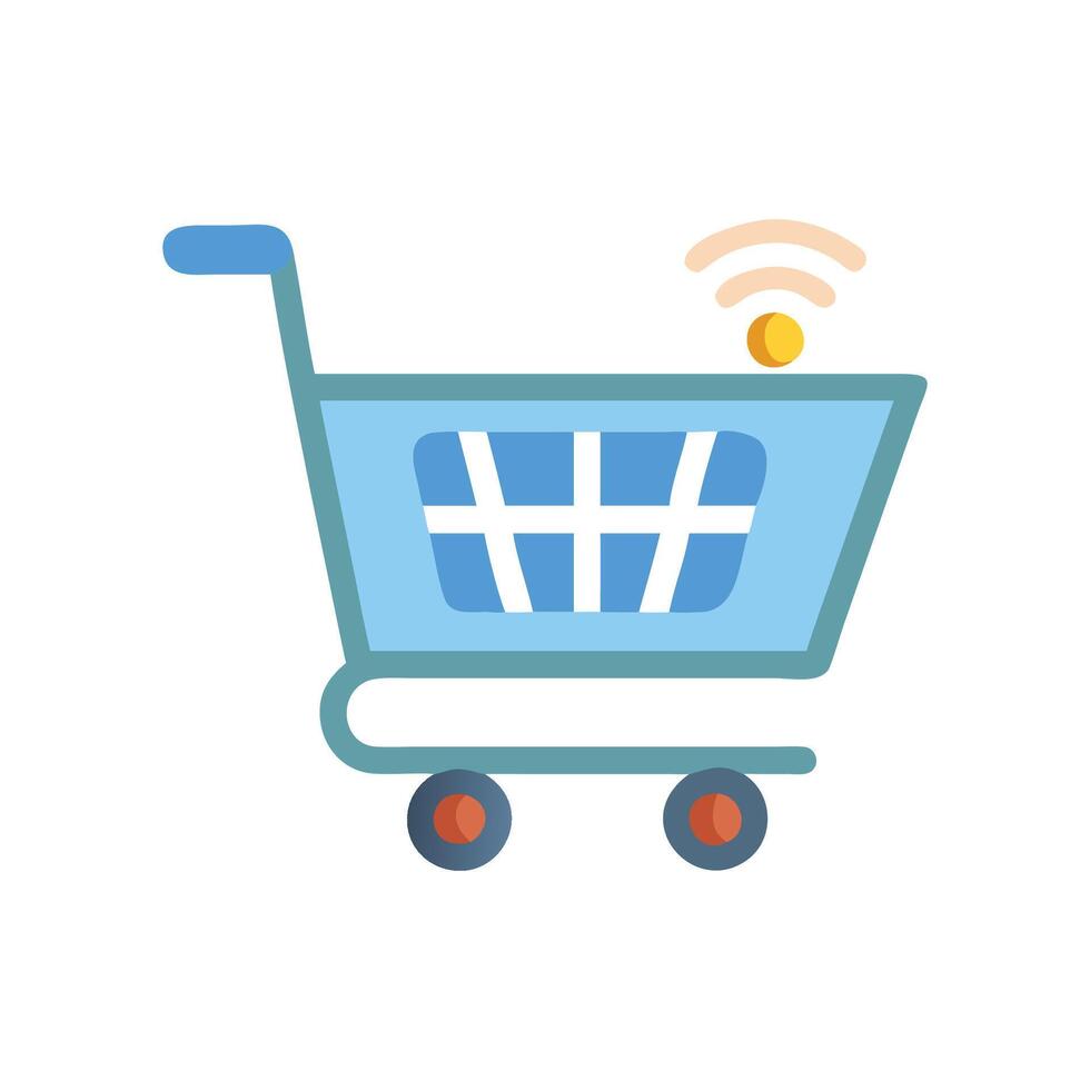 Efficient Smart Shopping Cart Design vector