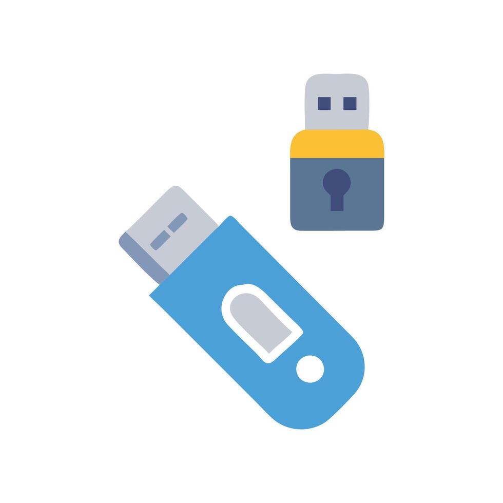 Versatile USB Encryption Device Icon for Data vector