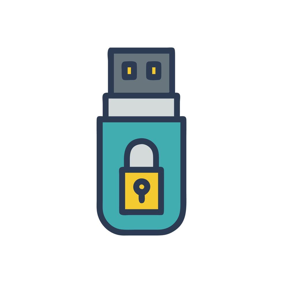 Modern USB Encryption Device Icon for Safety vector