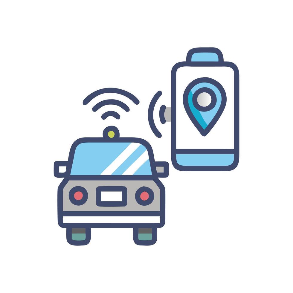 Modern Vehicle Tracking Device Icon for Safety vector