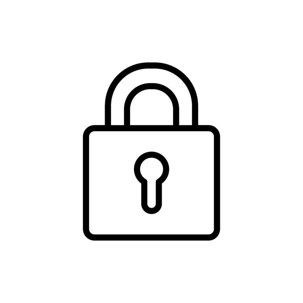 Lock line icon on white background. vector