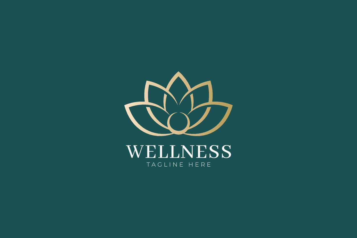 Elegant Wellness Logo Featuring a Lotus Flower Design for Spa and Health Branding vector