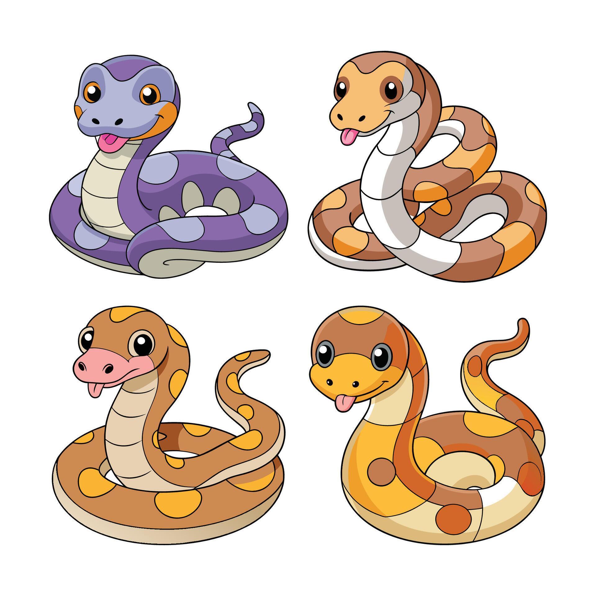 Set of Burmese Python Fun Kawali Art Page 57246057 Vector Art at Vecteezy