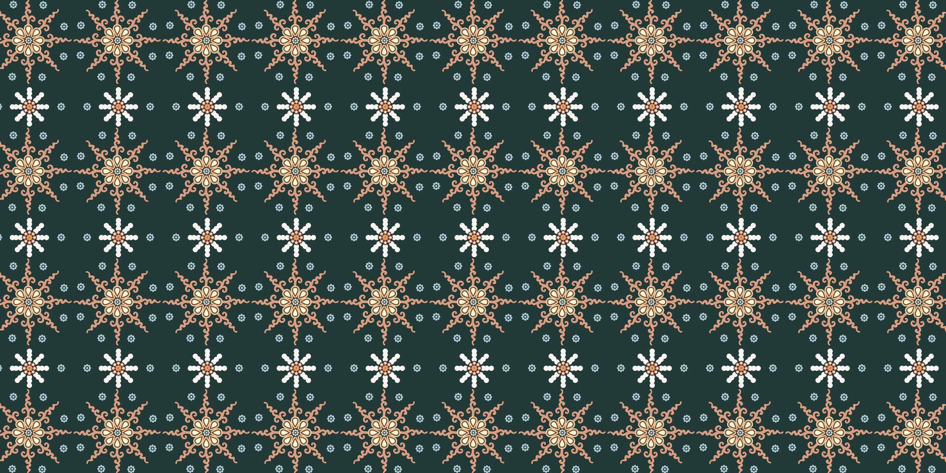 Batik Truntum, Floral Pattern Color Background. Illustration. vector