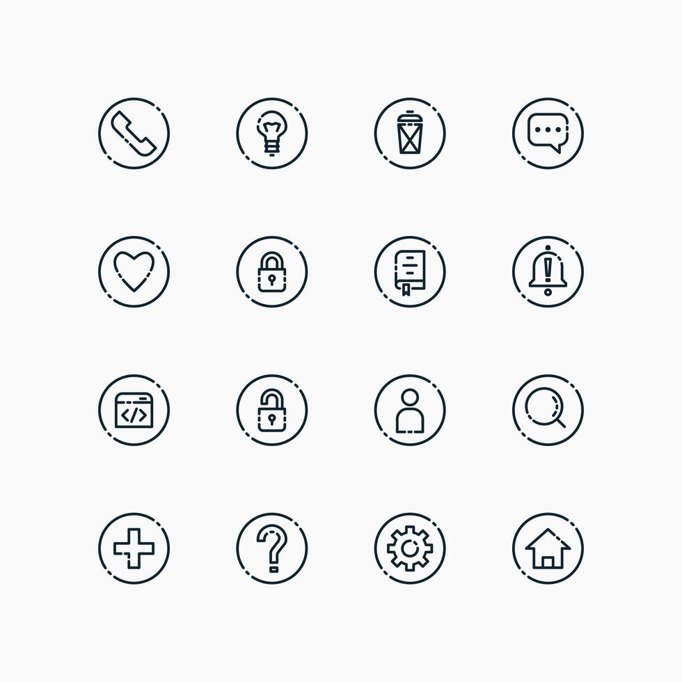 Design Illustration graphic of essential set icon with line style. Suitable for UI, mobile design, web design, etc. vector