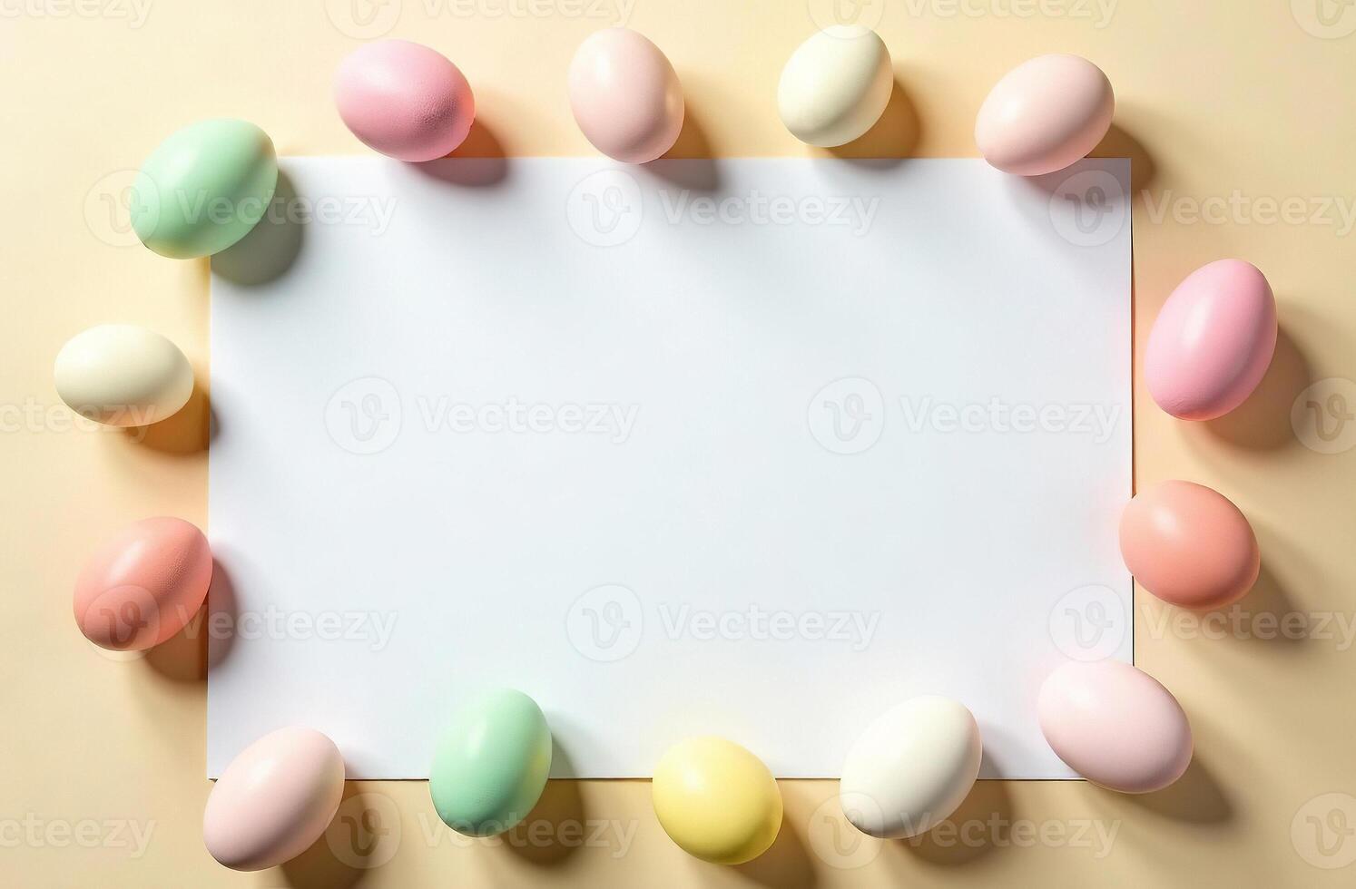 Background with copy space for text and decorated Easter eggs lovely photo