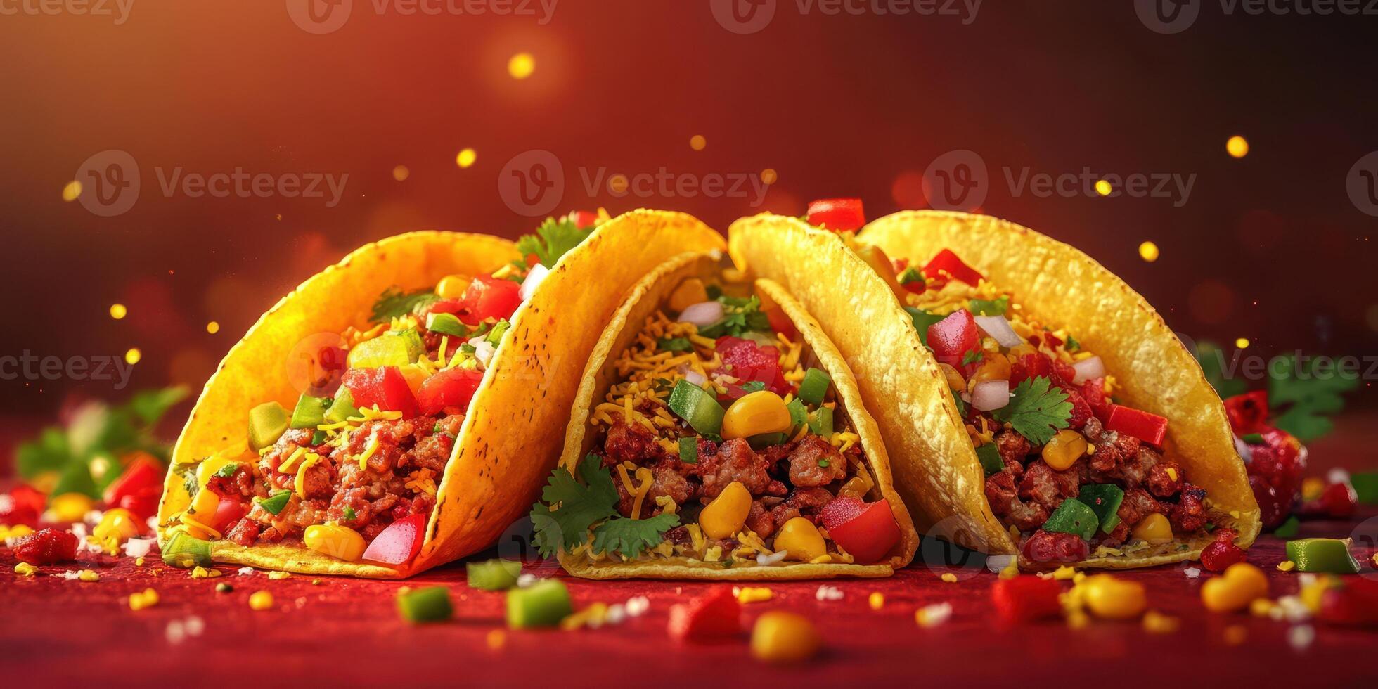 Deliciously crafted tacos filled with seasoned meat, fresh vegetables, and vibrant toppings ready to enjoy at a festive gathering photo