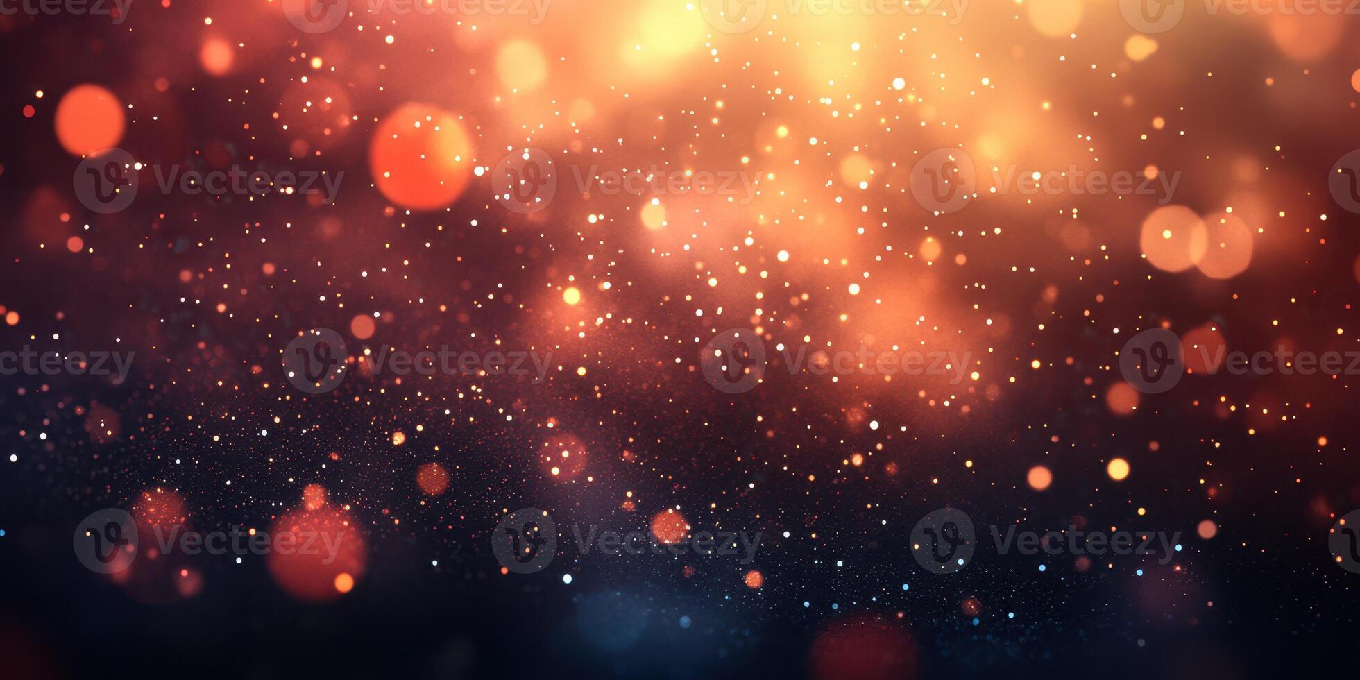 Vibrant bokeh lights create a dreamy atmosphere with warm hues blending seamlessly in an abstract display at dusk photo