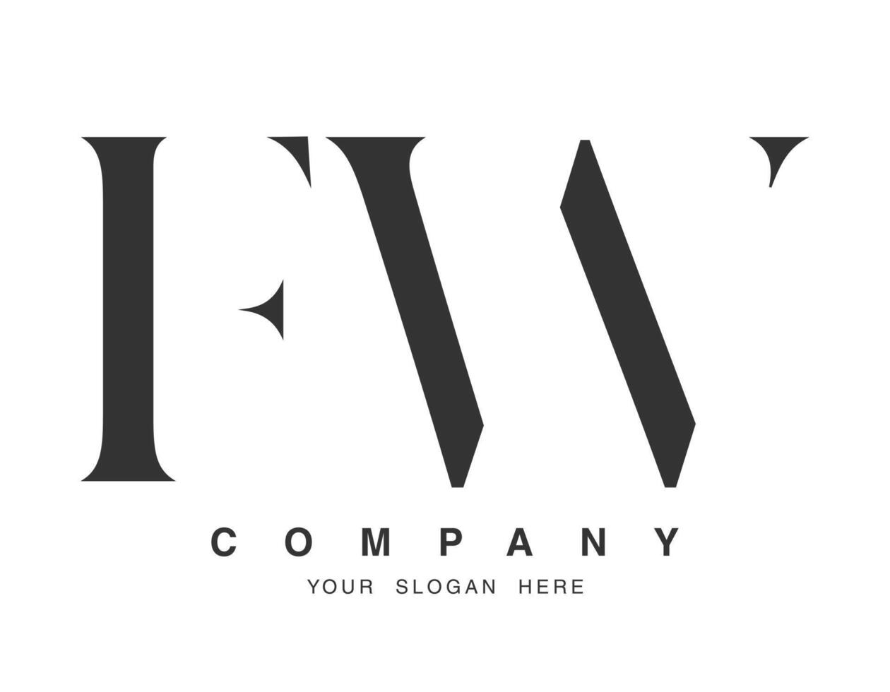 FW logo design. Initial letter f and w serif font style. Creative classic company name typography. Trendy logotype or identity. vector