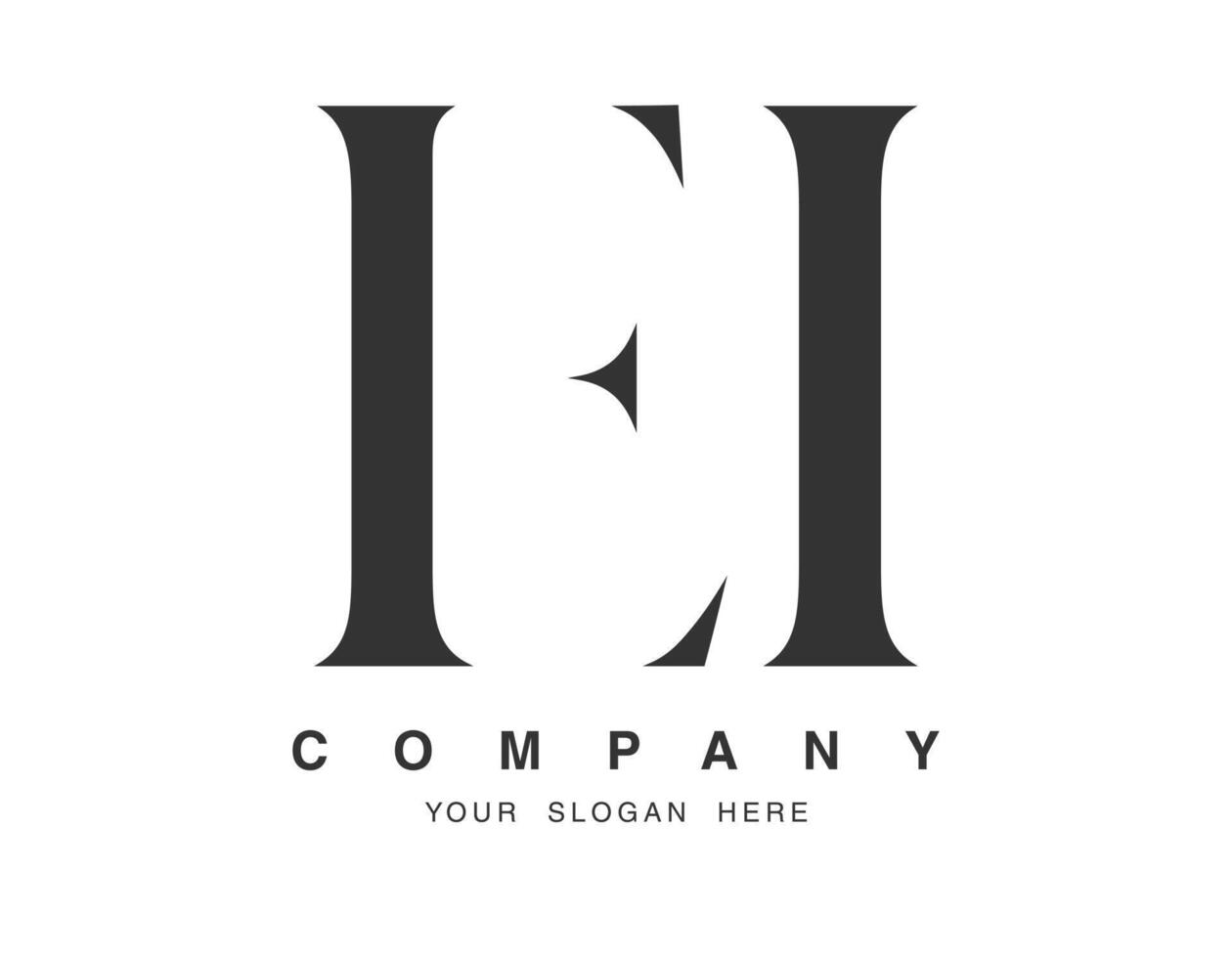 EI logo design. Initial letter e and i serif font style. Creative classic company name typography. Trendy logotype or identity. vector