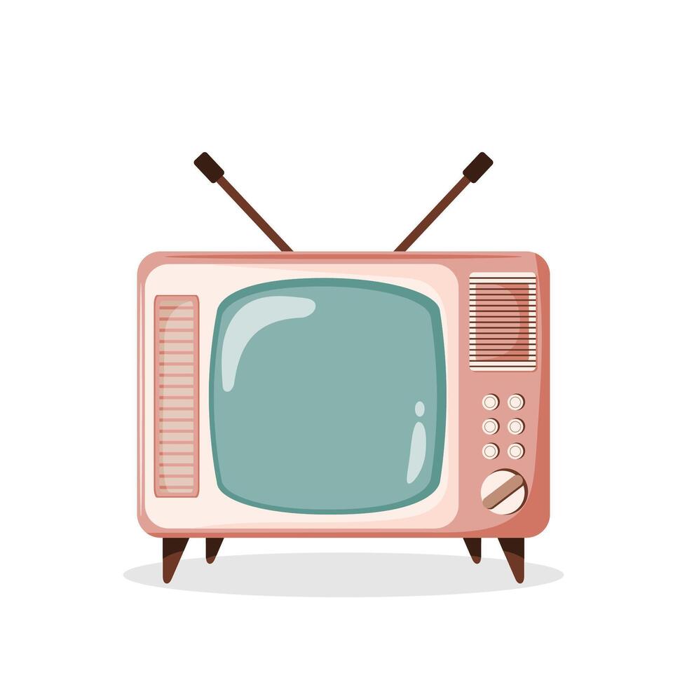 Retro TV illustration isolated on white background vector