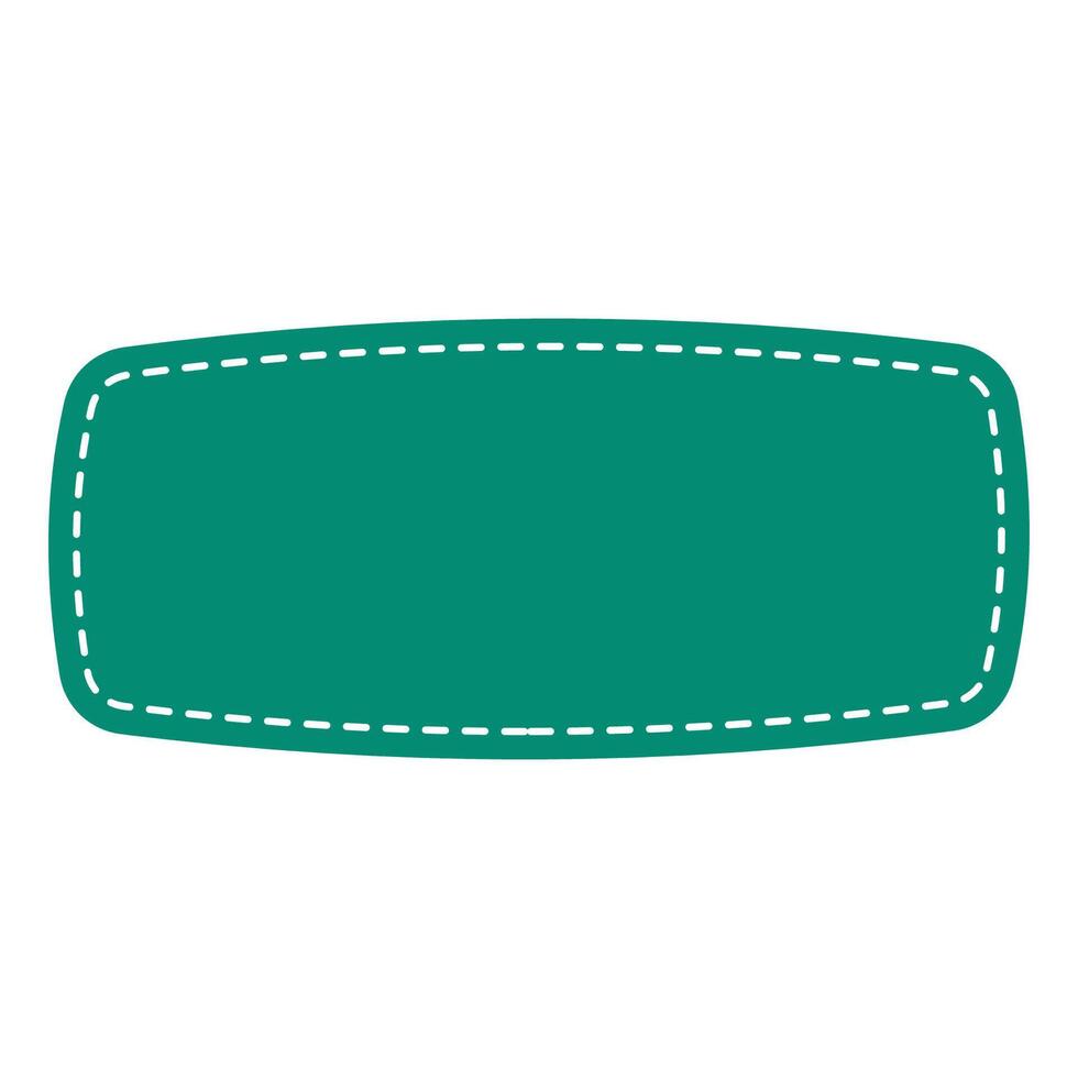 Vibrant Green Tag Stitched Design in Simple Outline vector