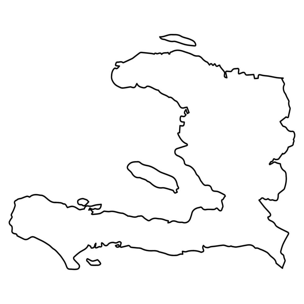 Sleek Haiti Outline Minimalist Map in Black Silhouette vector