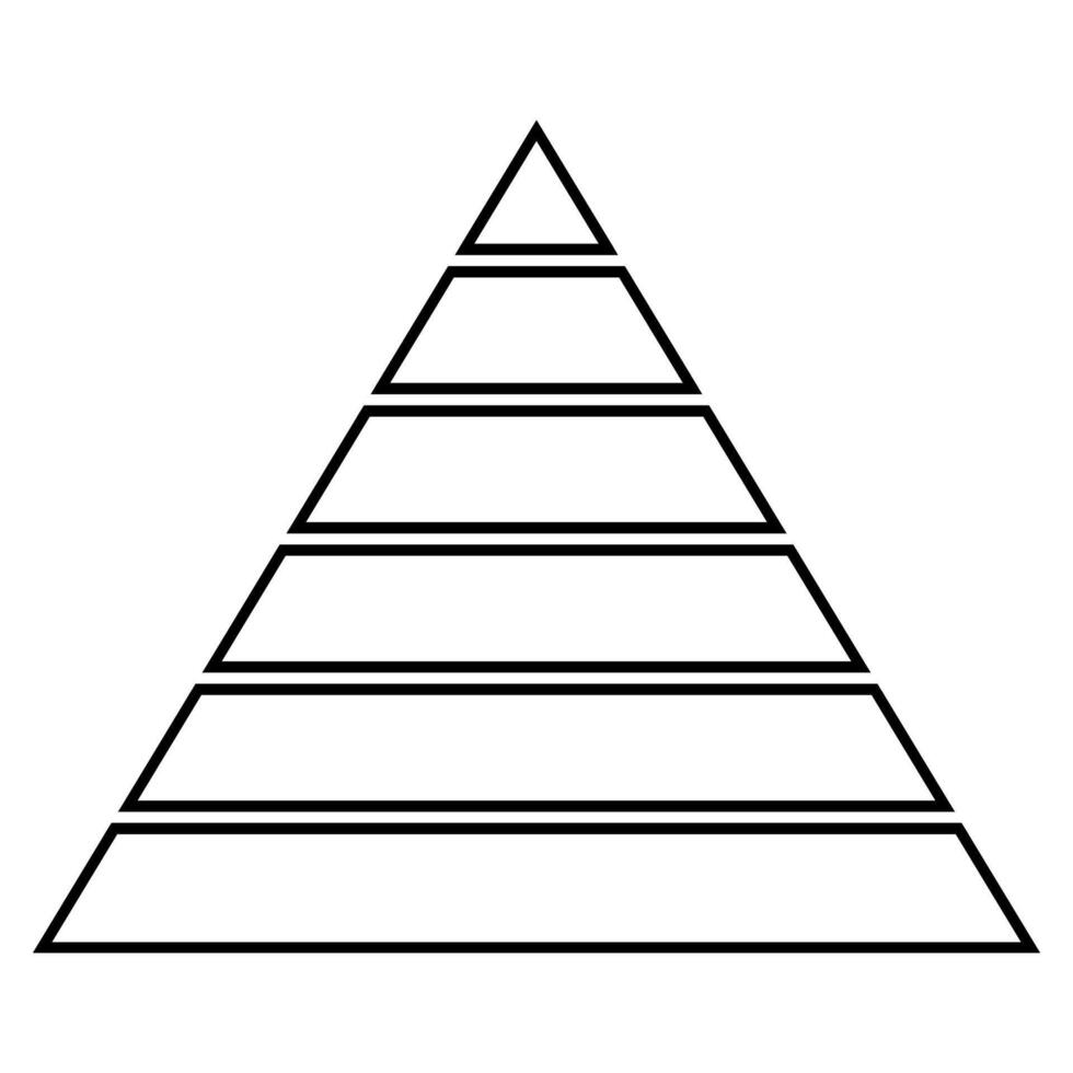 Sleek Black Pyramid Chart Hierarchical Design in Simple Outline vector