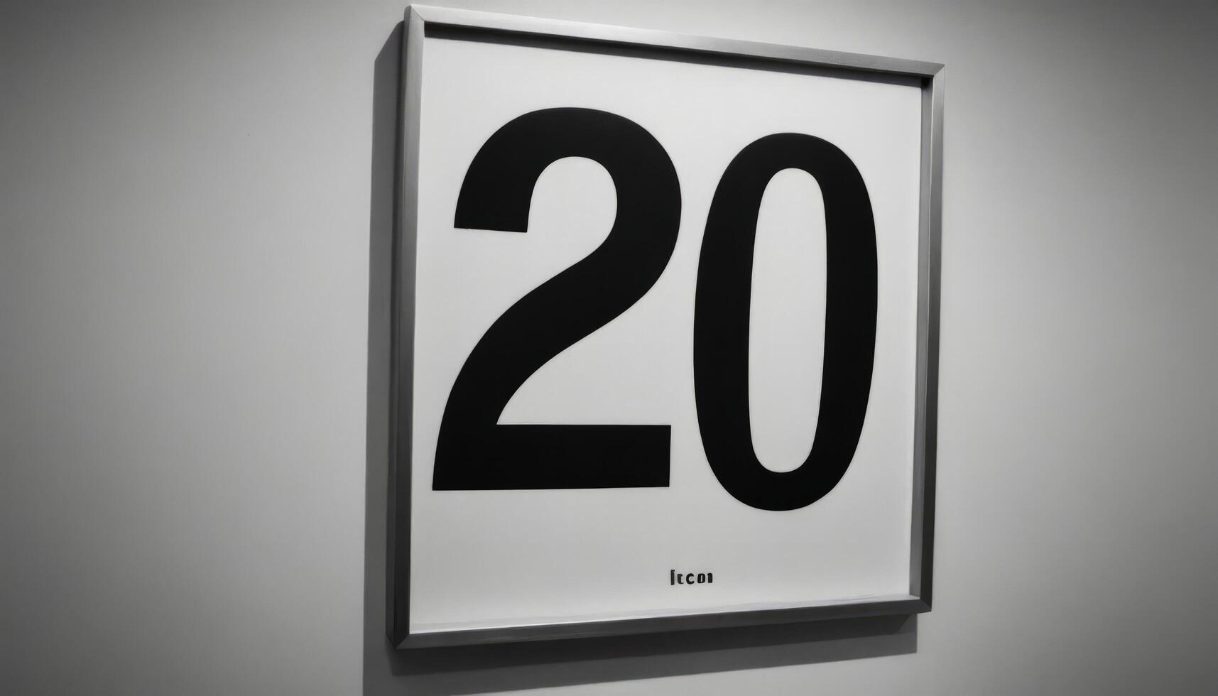 Framed Number Twenty Displayed On Wall photo
