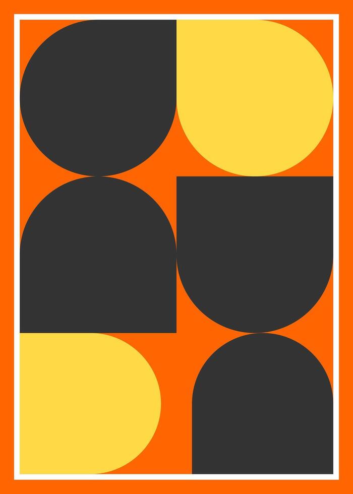 Geometric design posters, wall art, template, layout with primitive shapes elements. Bauhaus retro pattern, abstract circle, triangle and square vector