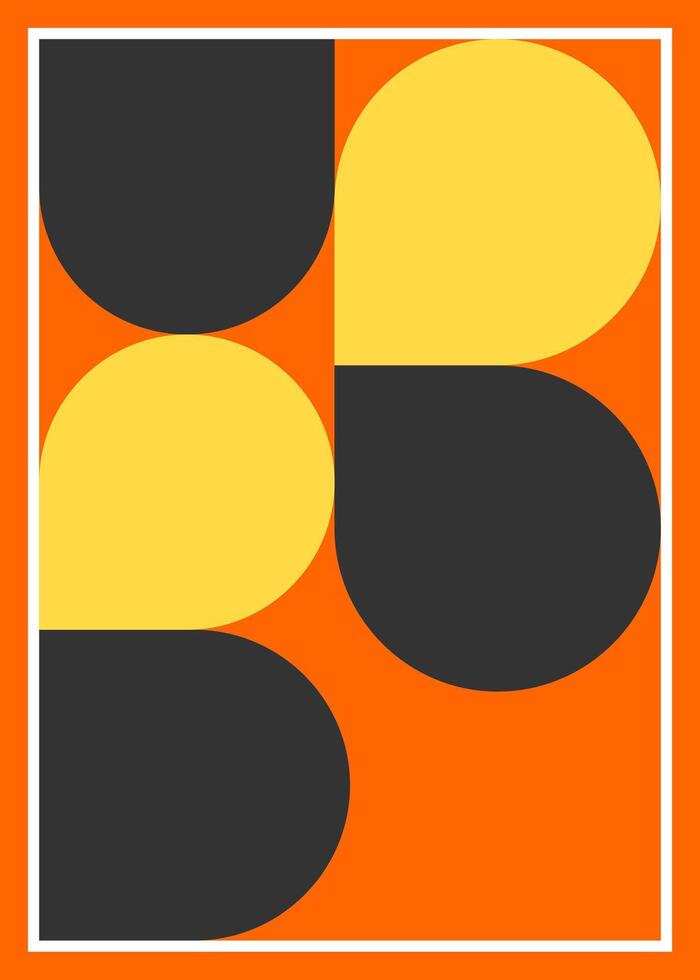 Design posters, wall art, template, layout with primitive shapes elements. Bauhaus retro pattern background, abstract circle, triangle and square vector