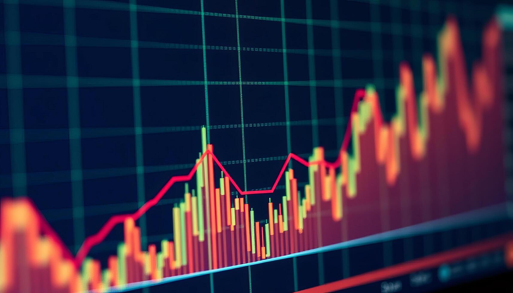 Close Up Financial Chart Display On Screen photo