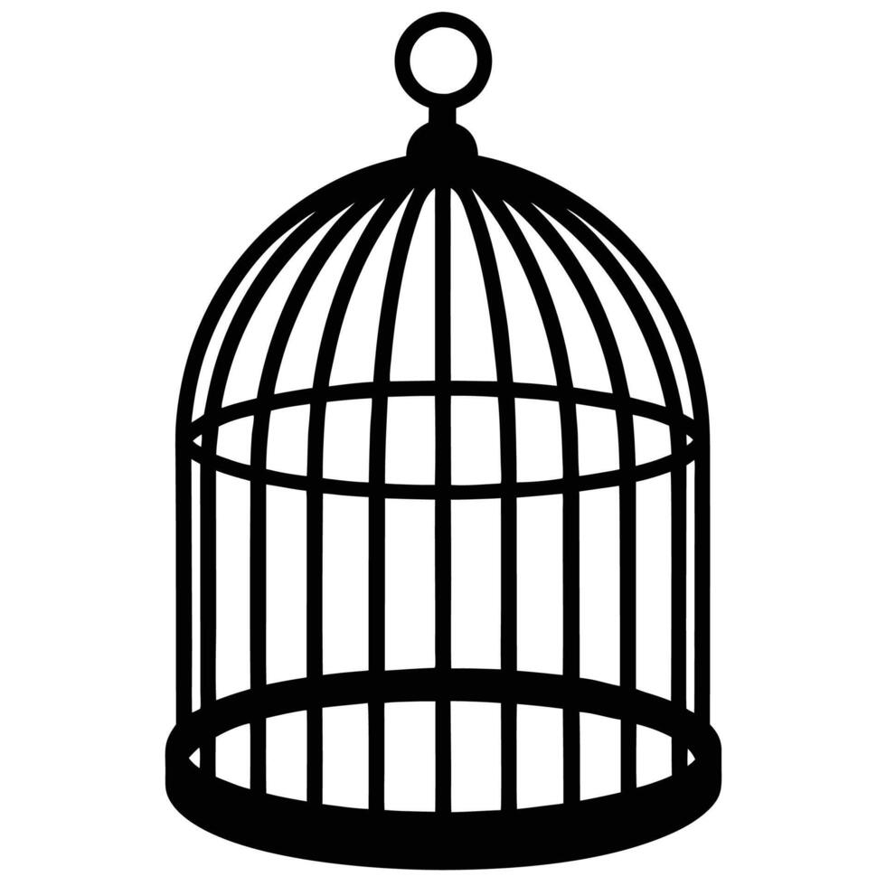 Abstract Cage Silhouette Clipart Icon vector
