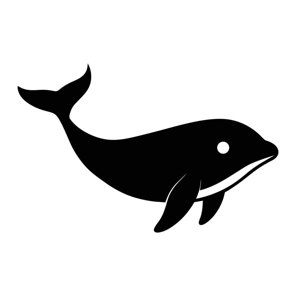 Minimal Whale Silhouette Icon for Branding, Digital Art, and Graphic Design vector