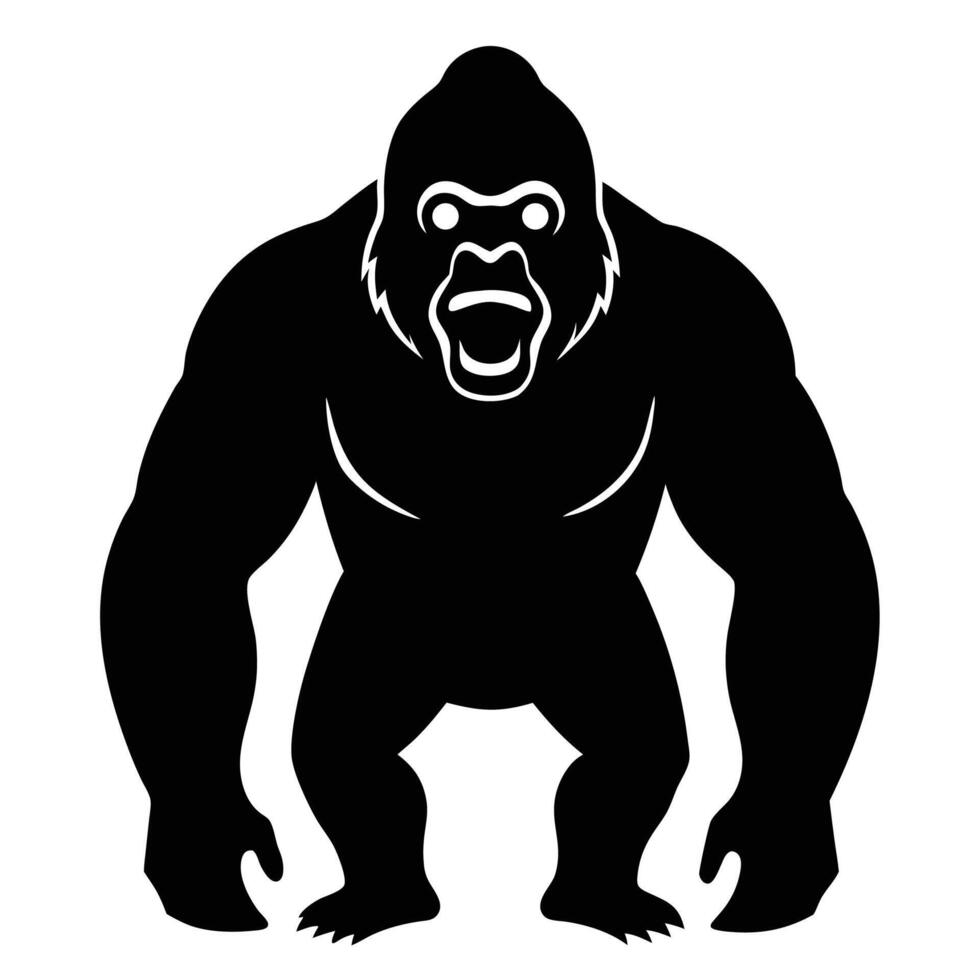 Gorilla Silhouette Icon for Logo, Digital Design, and Branding vector