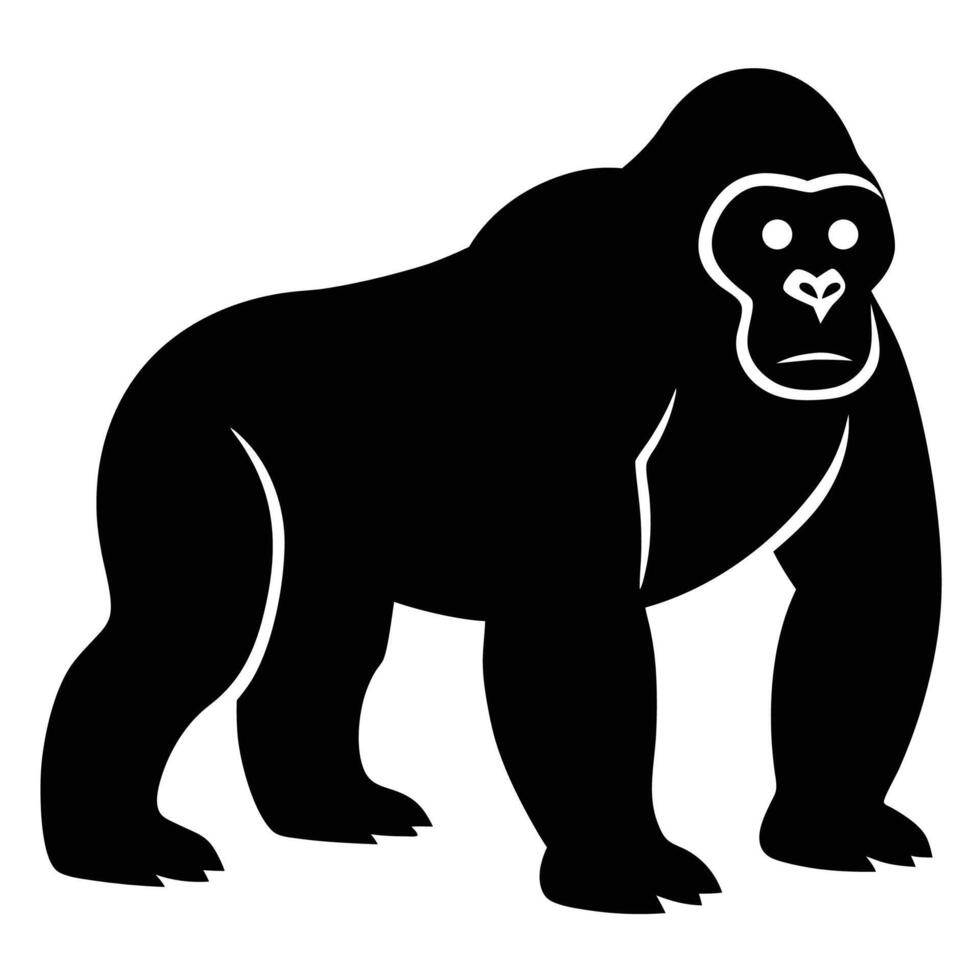 Gorilla Silhouette Icon for Art, Logo, and Graphic Design vector