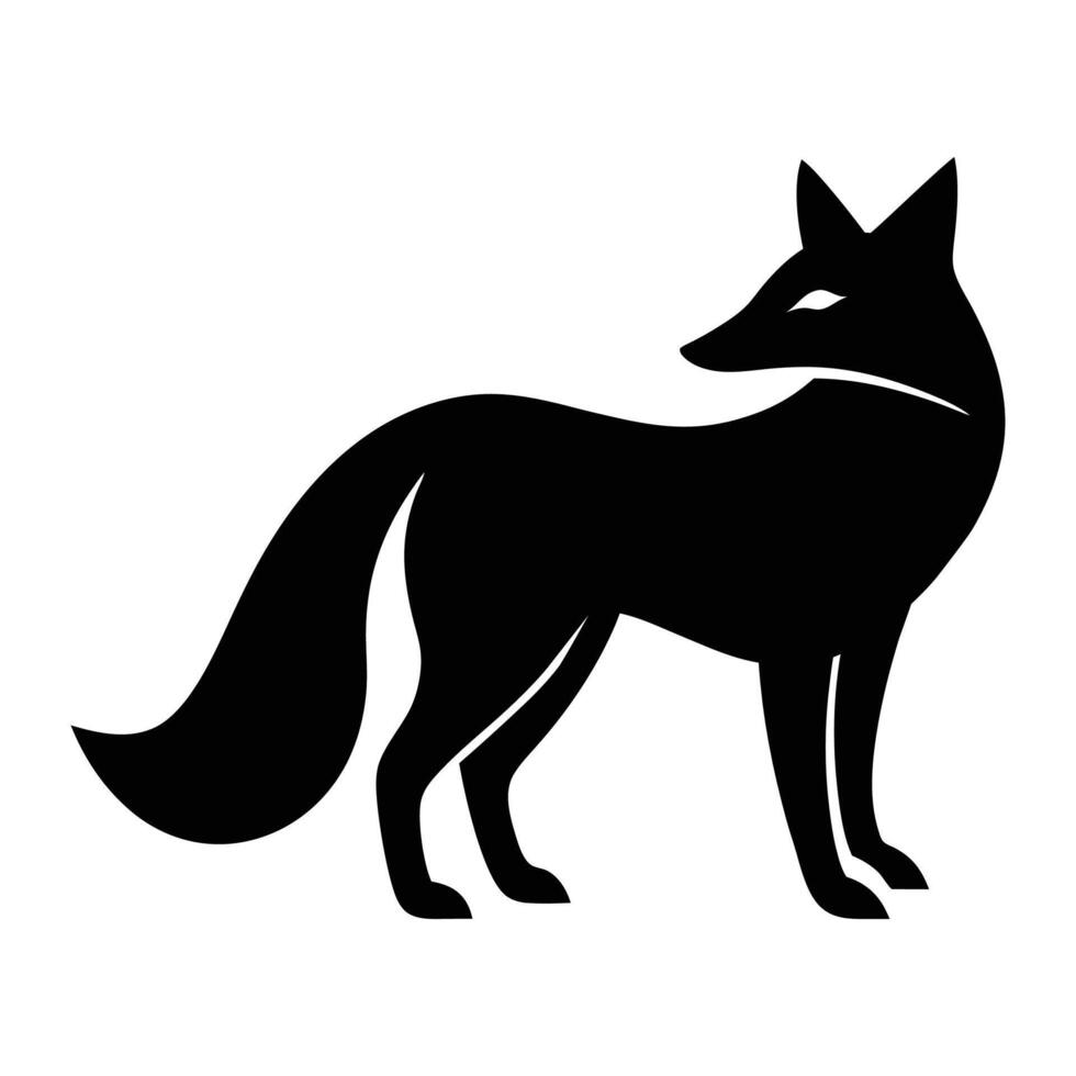 Minimal Fox Silhouette Clipart Icon for Digital Art and Logos vector
