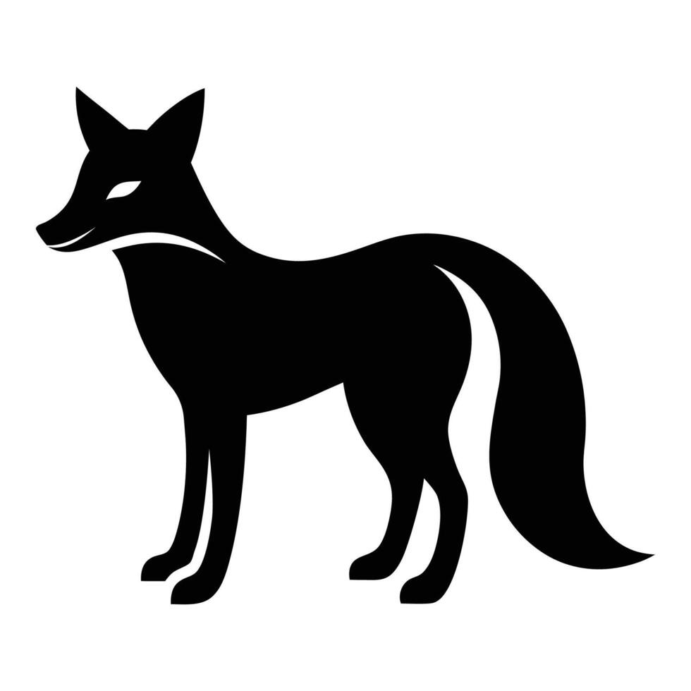 Minimal Fox Silhouette Clipart Icon for Graphic and Logo Design vector