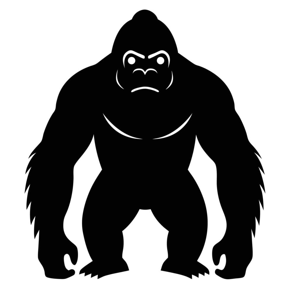 Minimal Gorilla Silhouette Icon for Logo, Graphic Design, and Art vector
