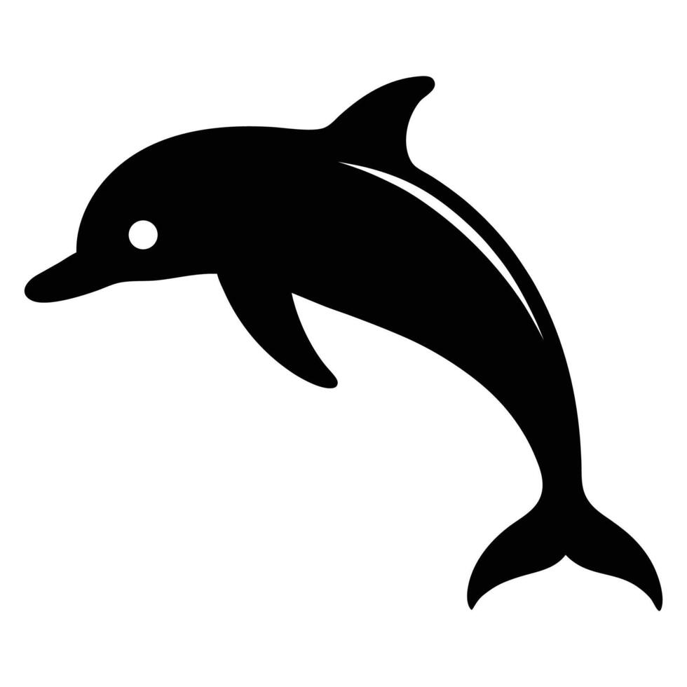 Minimal Dolphin Silhouette Clipart for Logo, Branding, and Graphic Use vector