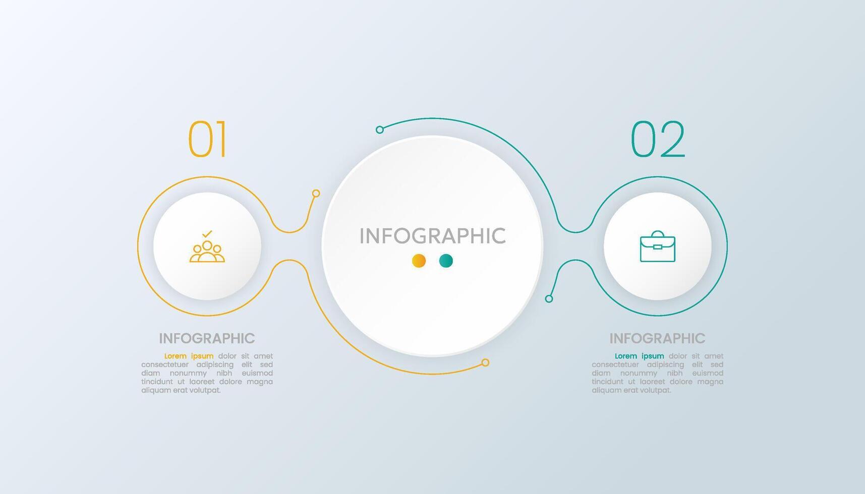 Two-Step Process Infographic template vector