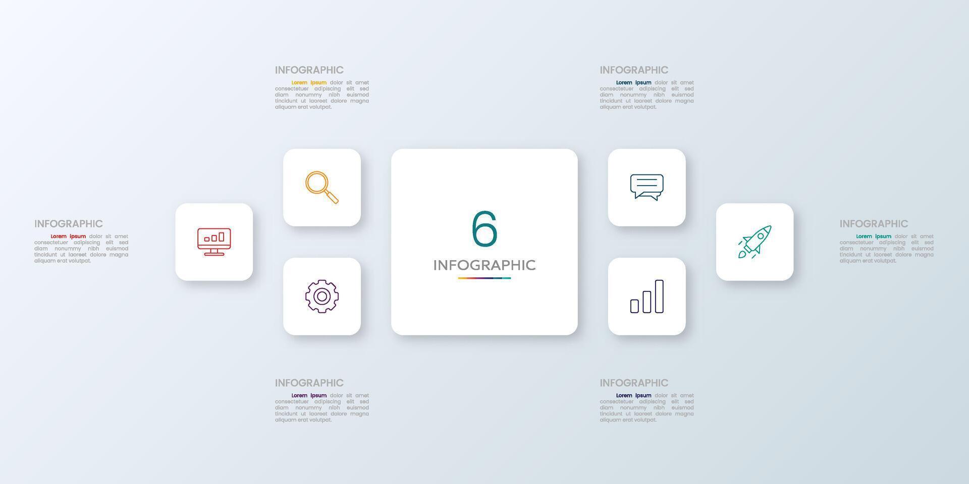 6 Business Infographic Templates Options vector