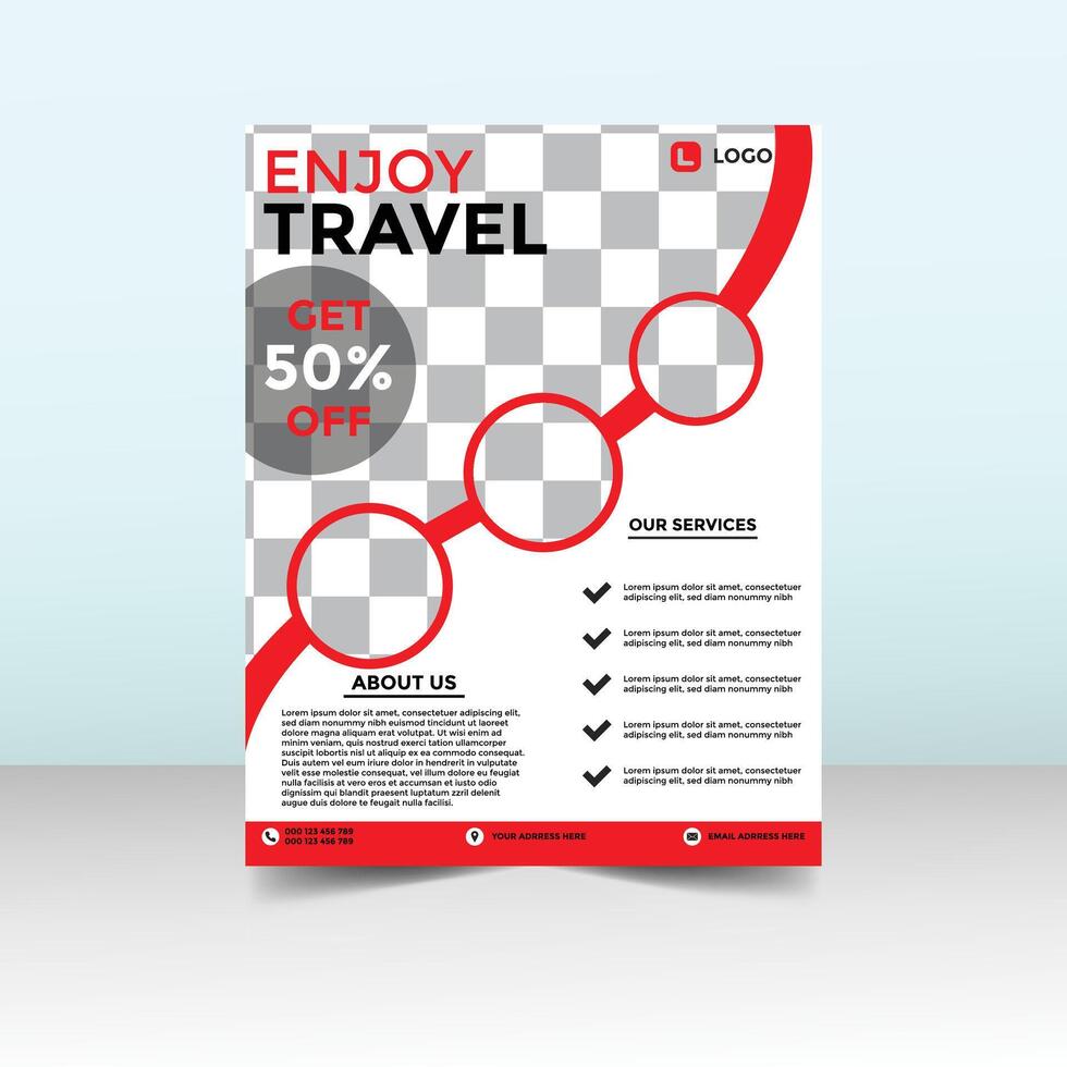 travel flyer template vector