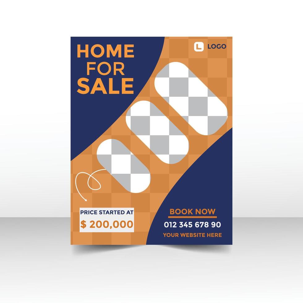 home for sell flyer design vector