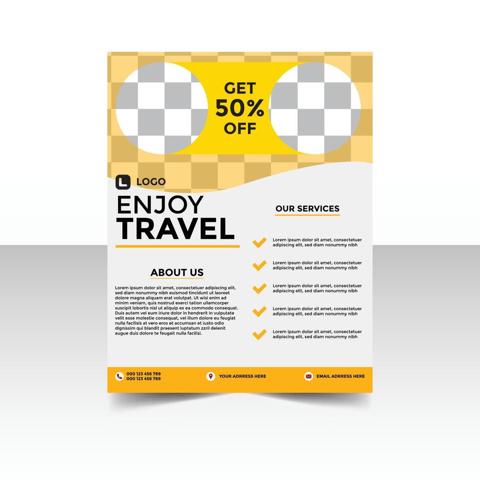creative travel flyer vector