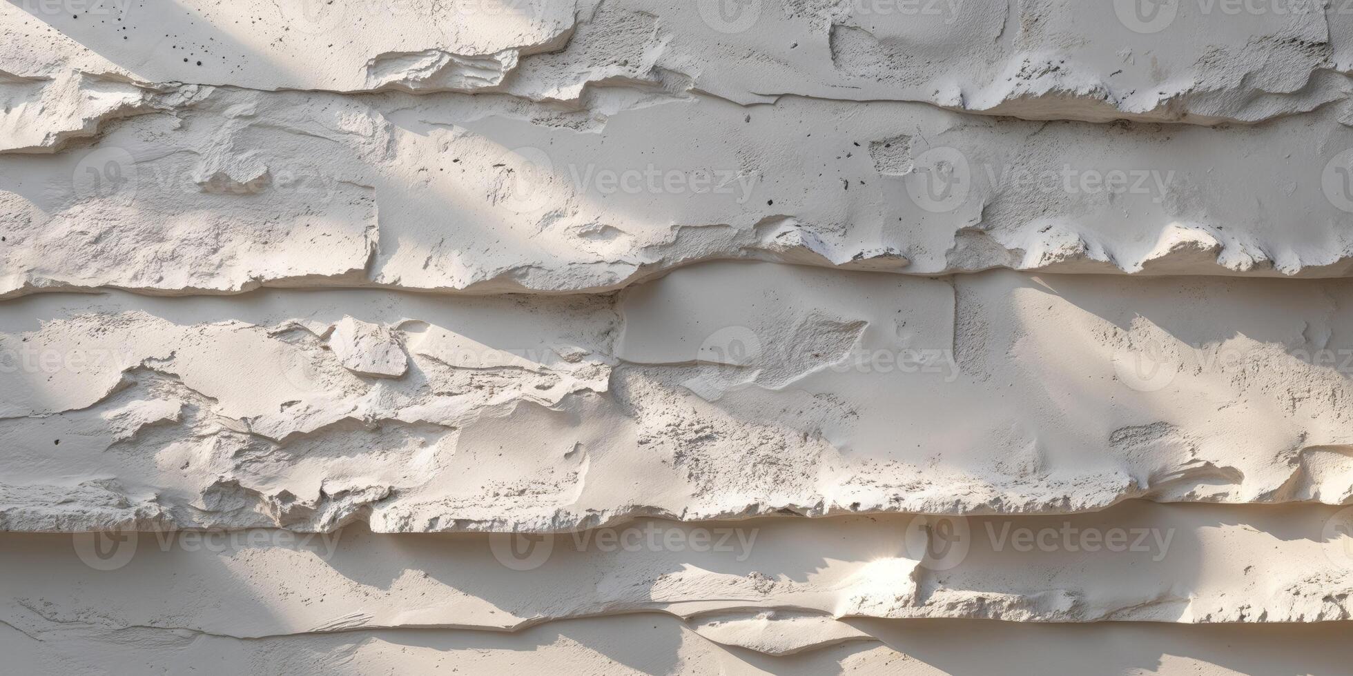 Abstract White Textured Background with Rough Plaster Layers and Natural Light Shadows photo