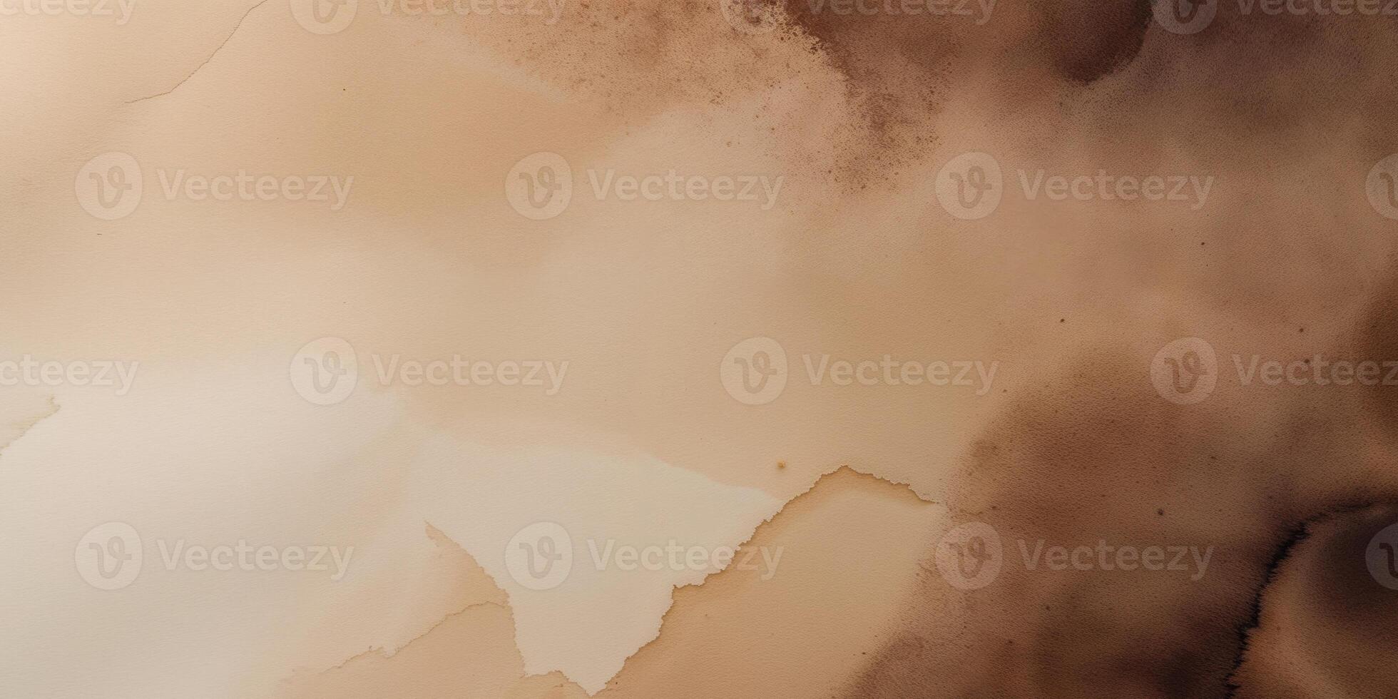 Beige and Brown Watercolor Paper Texture Background. photo