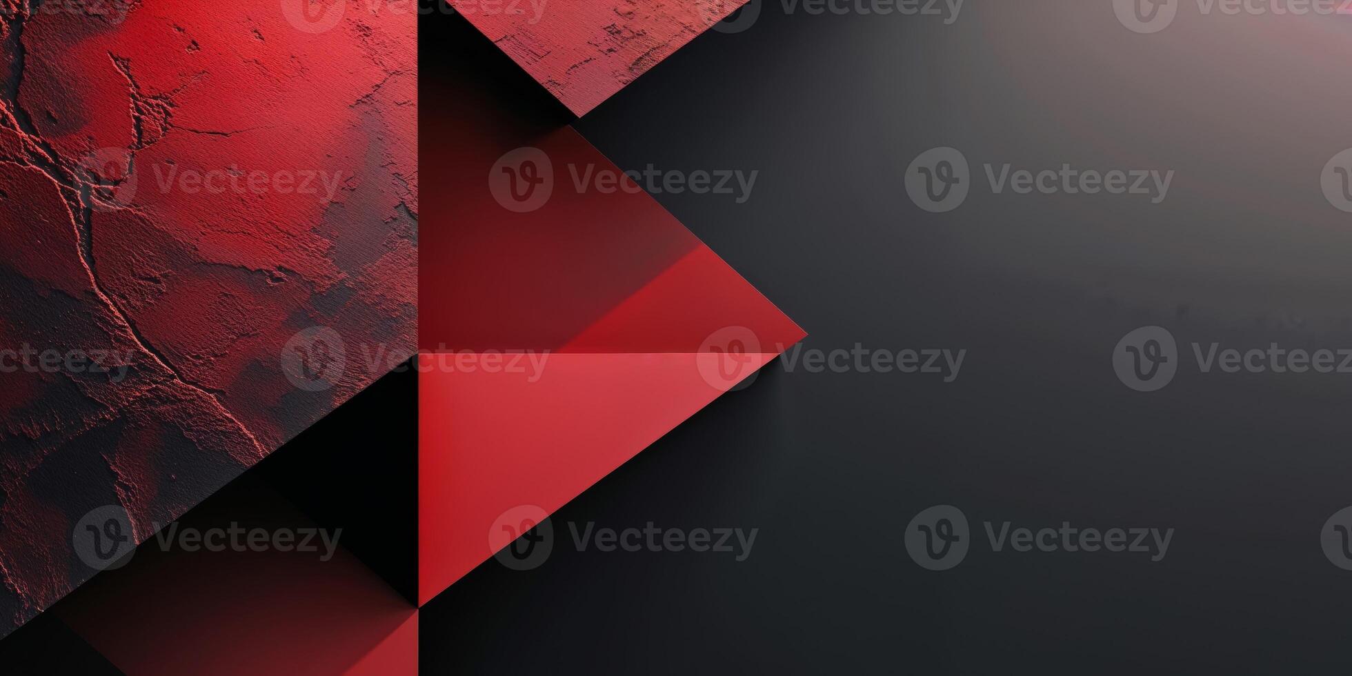 A red and black background with a geometric shape photo