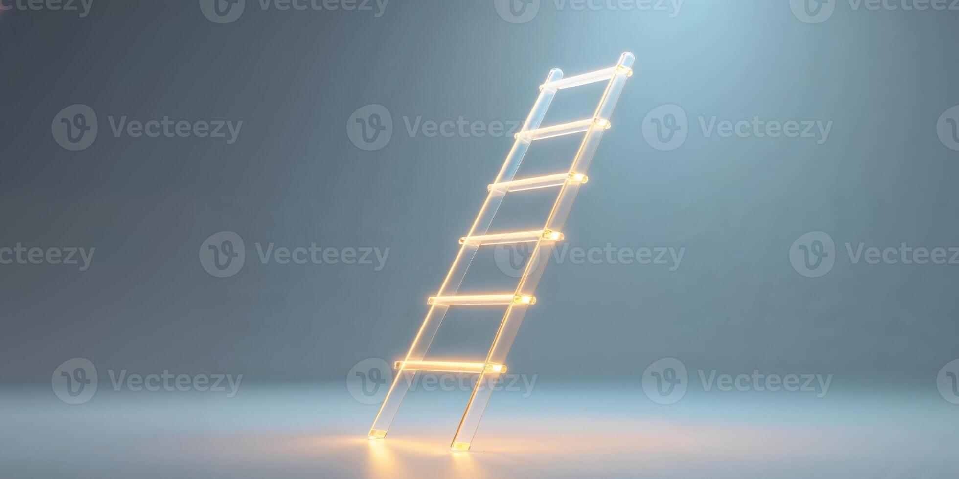 Glowing Corporate Ladder to Career Growth and Leadership Opportunity photo