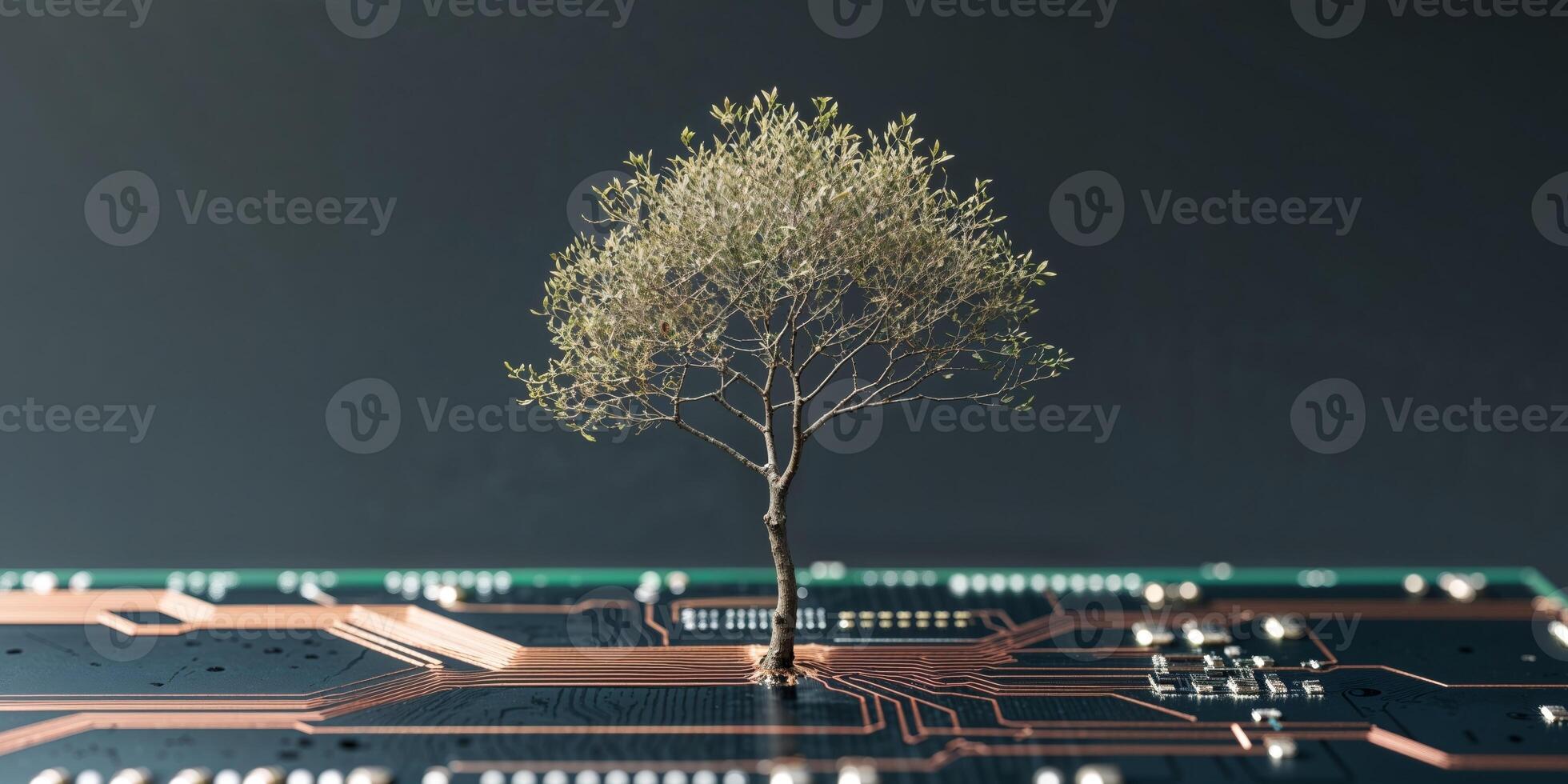 A tree growing on top of a circuit board photo