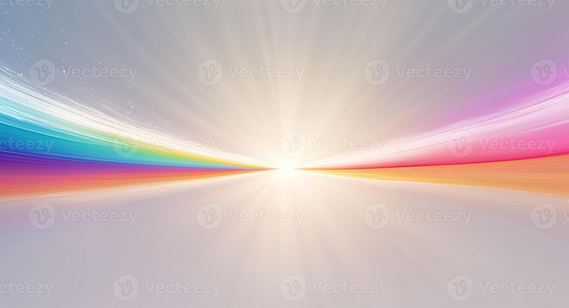 A rainbow colored background with a sun shining through it photo