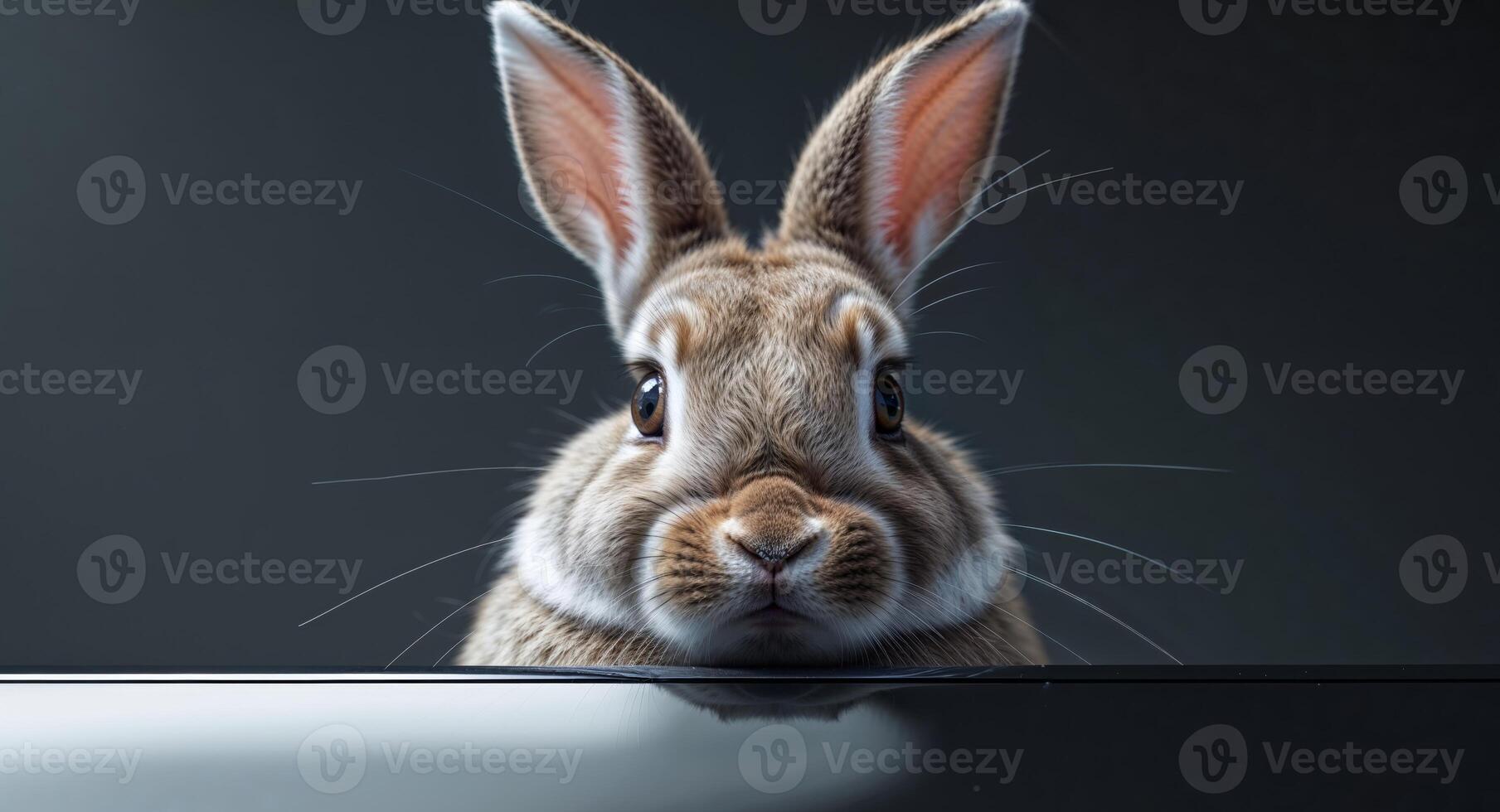 A rabbit is looking at the camera photo