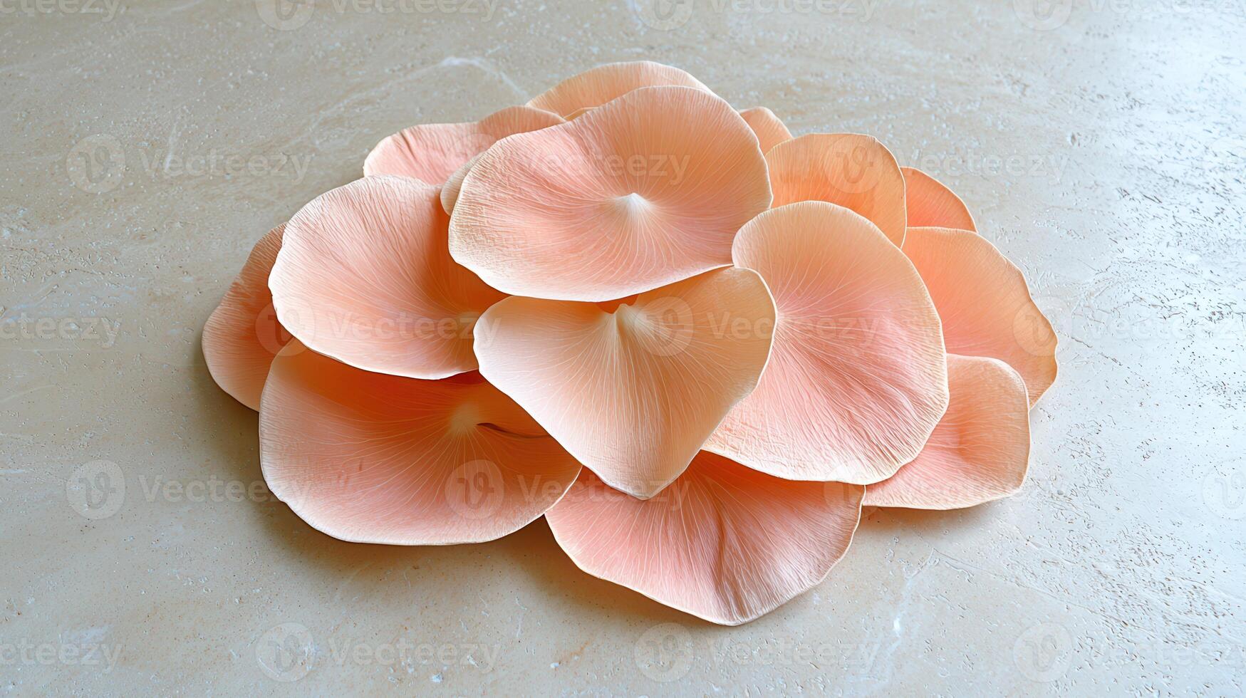 Delicate Peach Colored Petals Arranged on Textured Surface Close Up photo