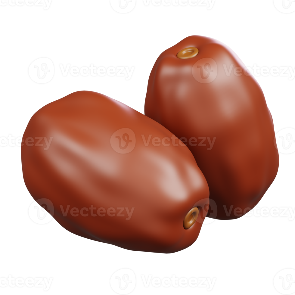 Dates fruits isolated. Ramadan kareem Islamic element icon concept. 3D illustration png
